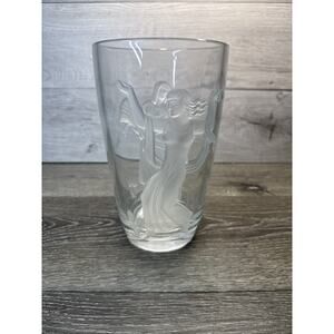 VTG 1940 Verlys Crystal Glass Vase Raised Seasons SPRING Carl Schmitz~ Signed